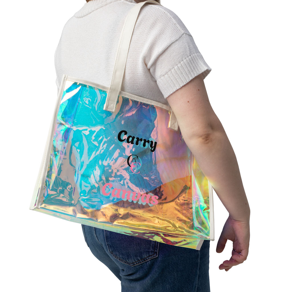 CarryCanvas Holographic Beach Tote Bag Personalizable