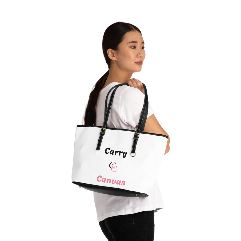 CarryCanvas Monogram White Tote Bag Personalizable