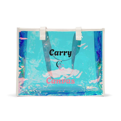 CarryCanvas Holographic Beach Tote Bag Personalizable