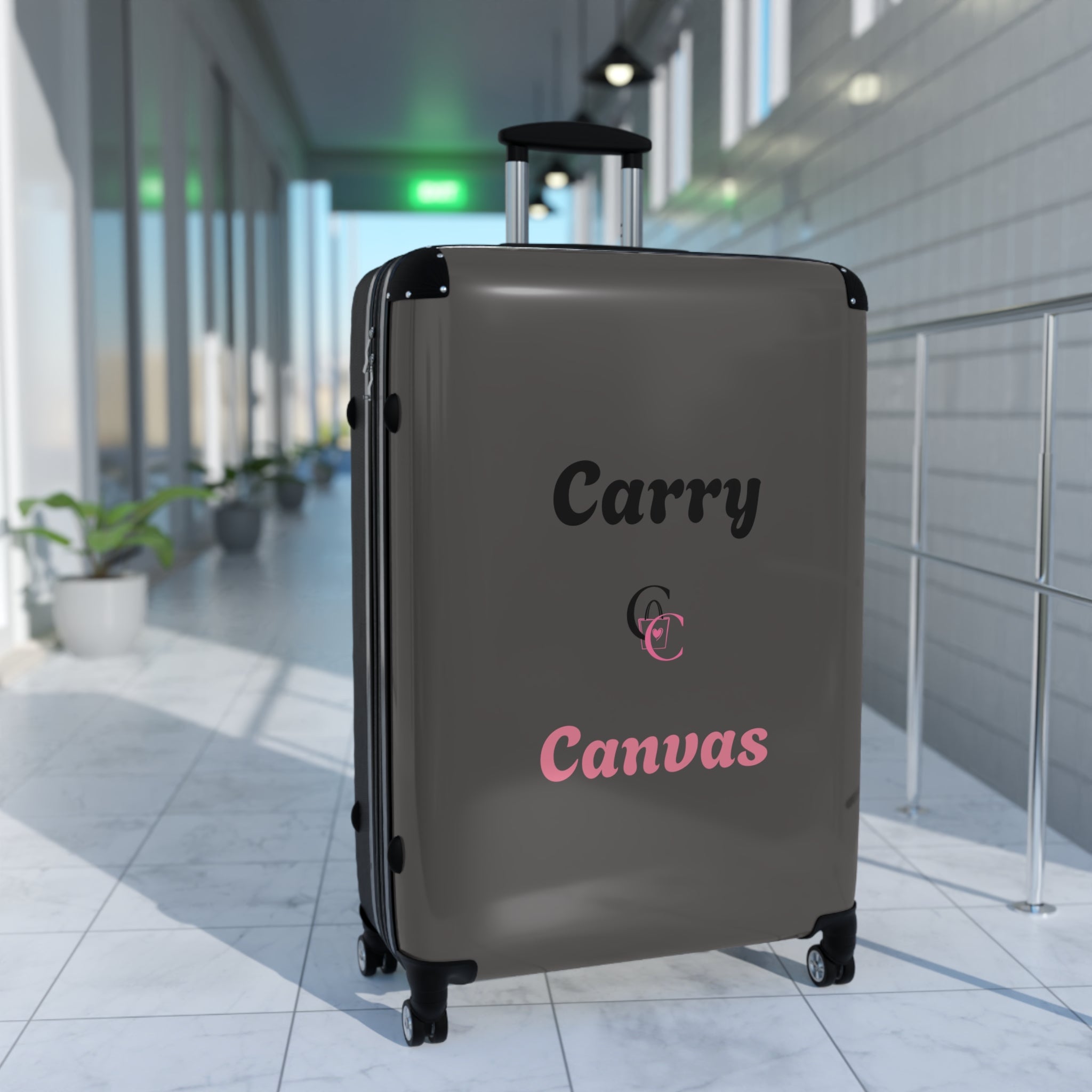 CarryCanvas Black Monogram Carry-On Suitcase Personalizable