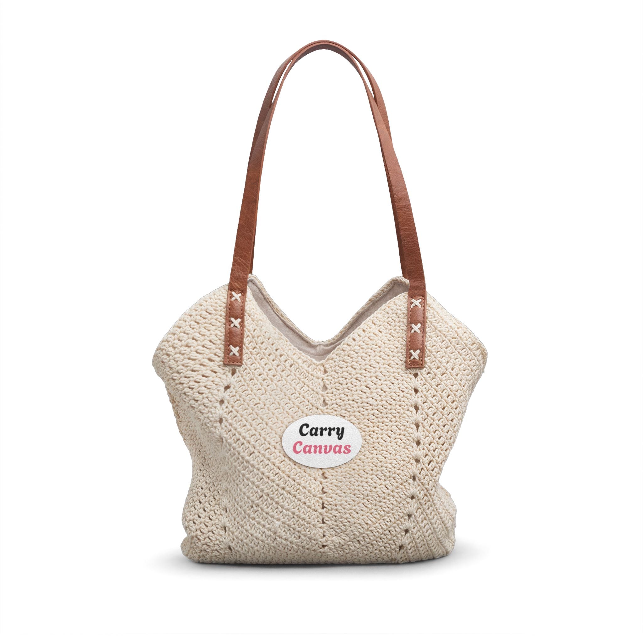 CarryCanvas Boho Woven Straw Shoulder Bag Personalizable