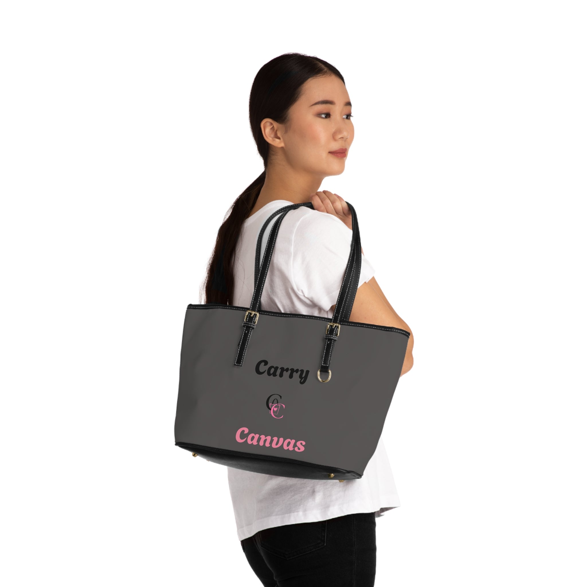 CarryCanvas Monogram BlackTote Bag Personalizable