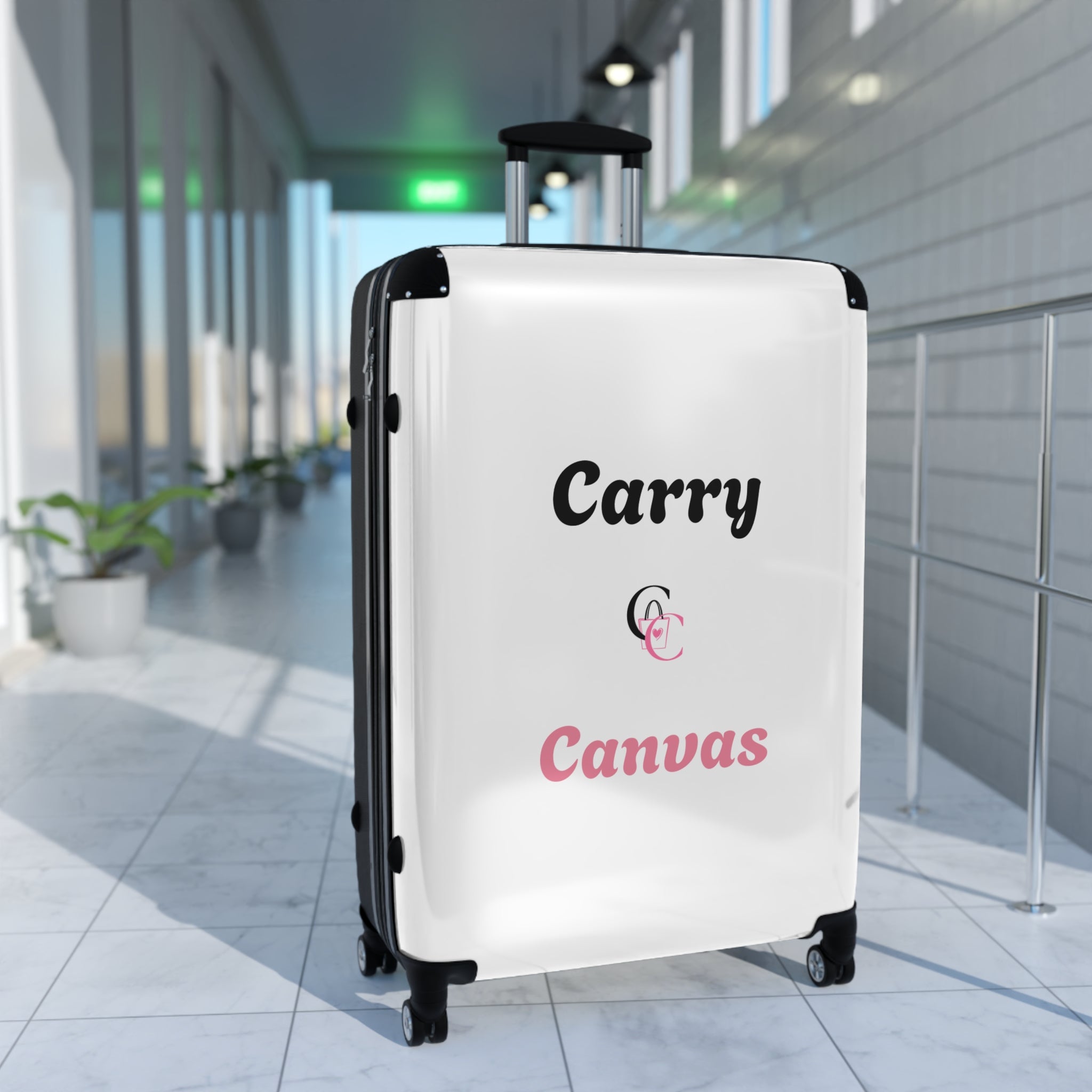 CarryCanvas white Monogram Carry-On Suitcase Personalizable