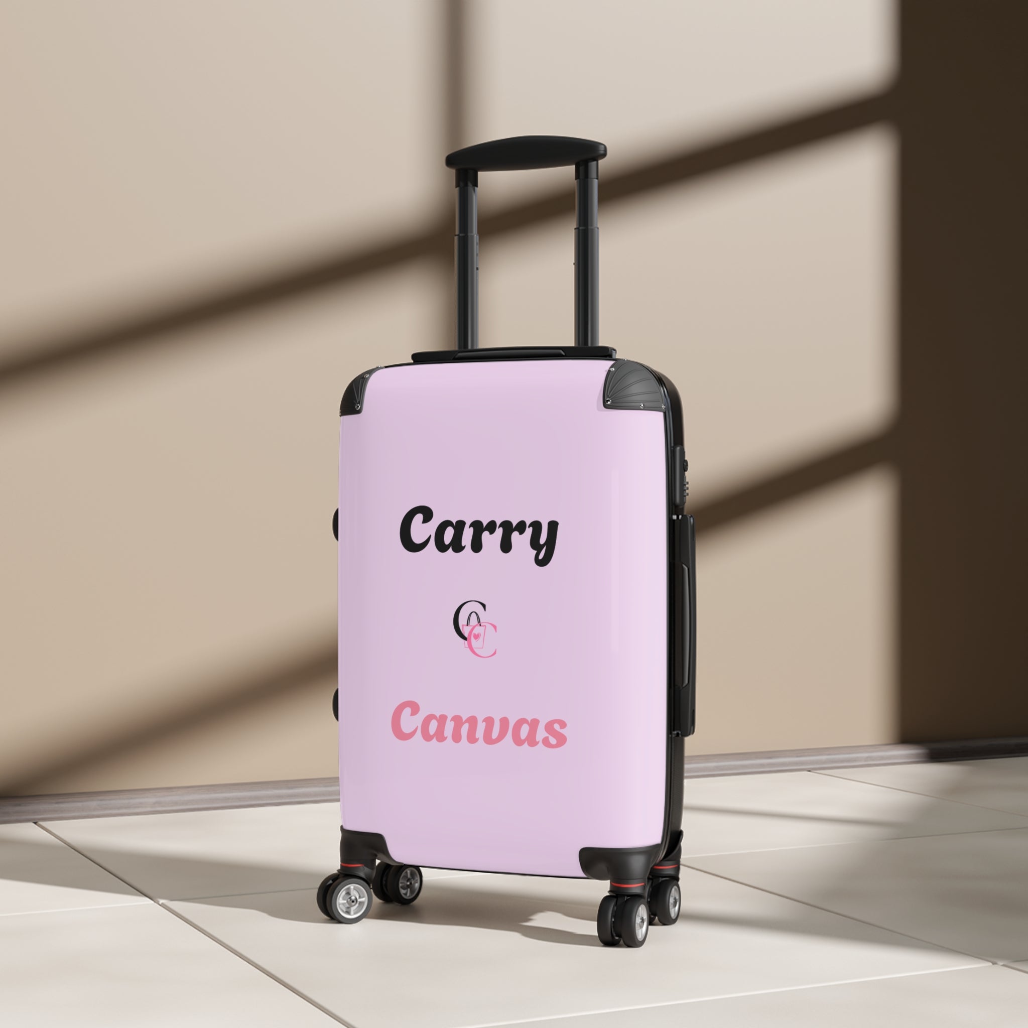 CarryCanvas Pink Monogram Carry-On Suitcase Personalizable