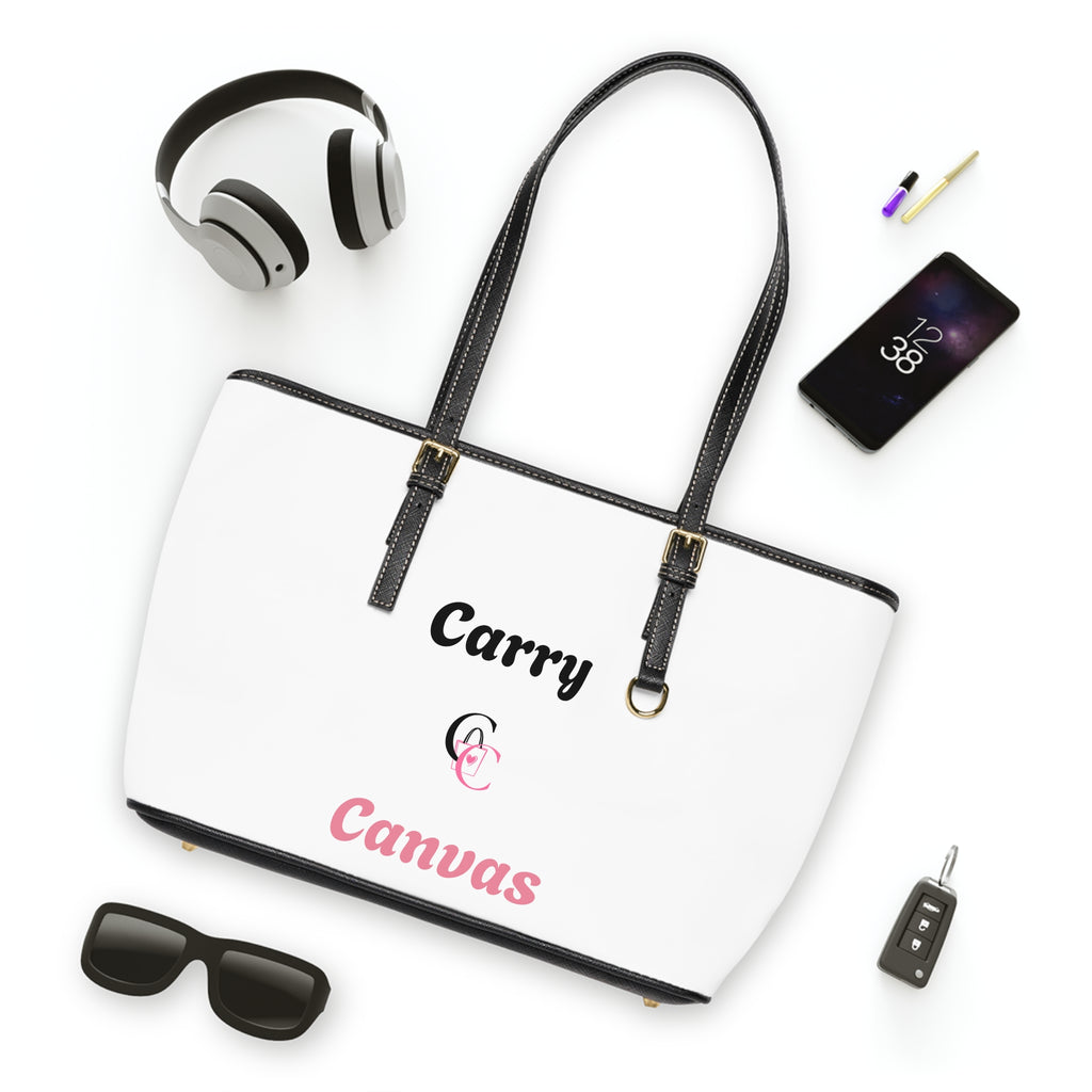 CarryCanvas Monogram White Tote Bag Personalizable